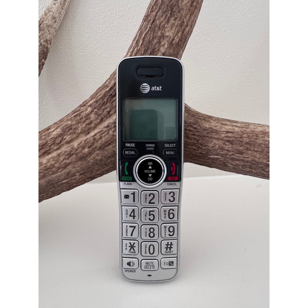 AT&T Cordless Expansion Handset HD Audio Push to Talk Silver Black EL50003